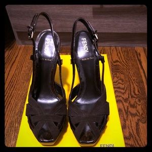 Authentic NWOT Fendi Brown Sandals